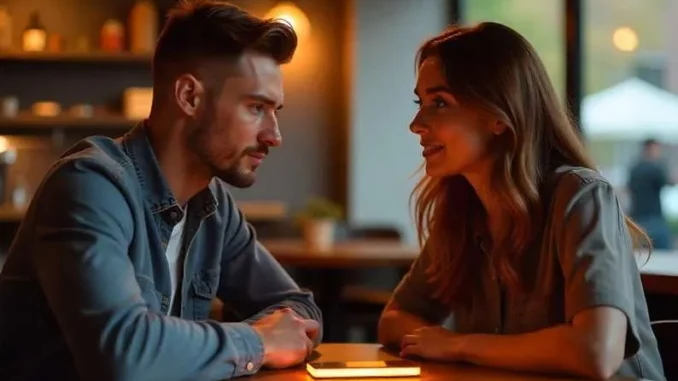woman and man discuss