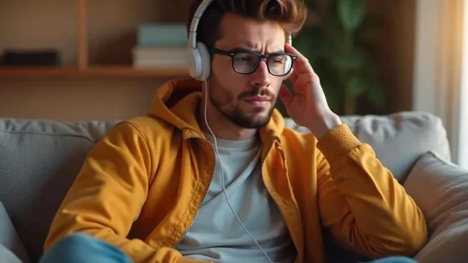 young man with headset